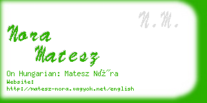 nora matesz business card